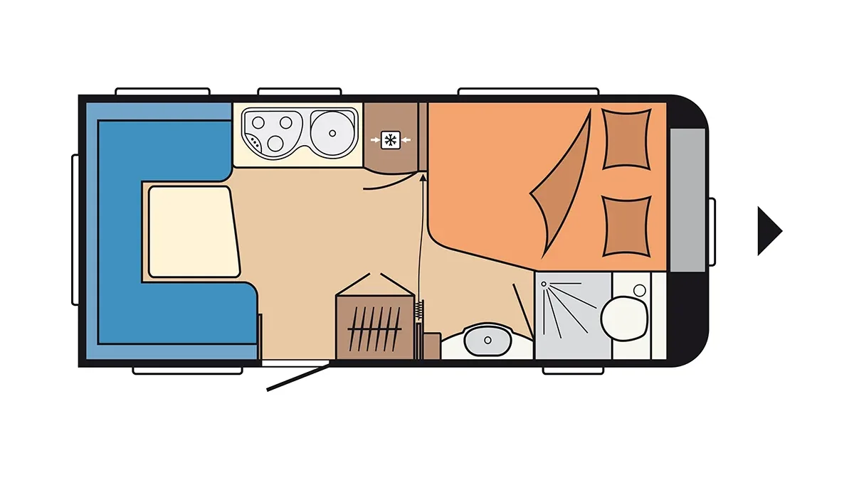 Grundriss Wohnwagen Hobby 460 UFe